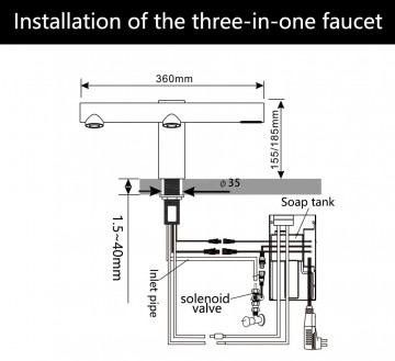 Sensomativa 3 in 1 sensorkraan handendroger zeepdispenser chroom 8