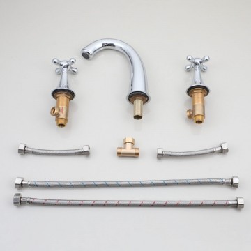 Set 3 delige chroom kraan