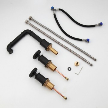 Set 3 delige zwarte wastafelkraan