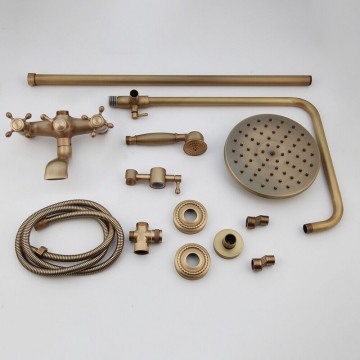 Set b88 opbouw regendouche bronskleurig