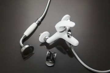 Set badkraan wit chroom