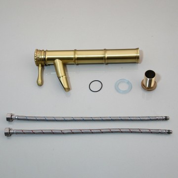 Set bamboe kraan goud