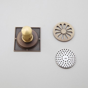 Set bronskleurig doucheputje met sifon