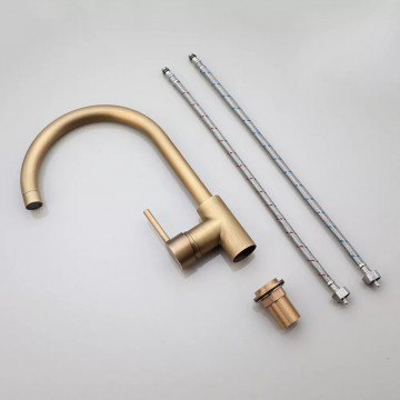 Set bronskleurige keuken kraan