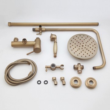 Set bronskleurige landelijke regendouche