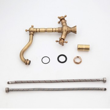 Set bronskleurige mengkraan