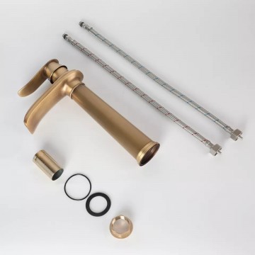 Set bronskleurige wastafelkraan 2