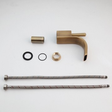 Set bronskleurige wastafelkraan nostalgisch