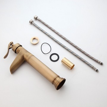 Set bronskleurige watervalkraan landelijke uitvoering