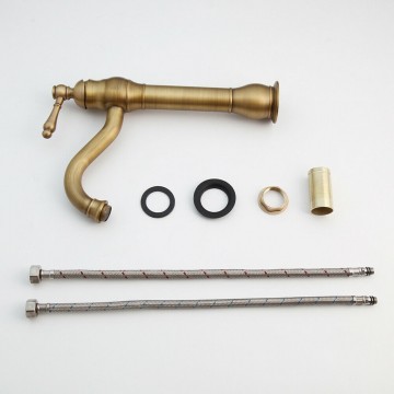 Set bronzen landelijke wastafelkraan