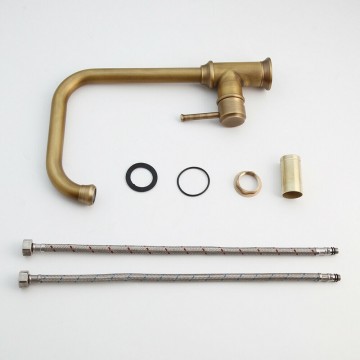 Set bronzen wastafelkraan