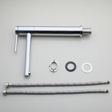 Set chroom hoge wastafelkraan