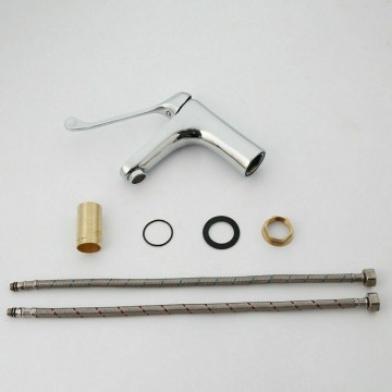 Set chroom kraan met elleboog bediening