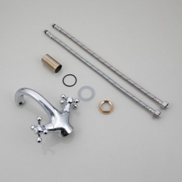 Set chroom wastafelkraan 0