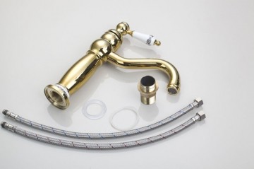 Set goudkleurige wastafelkraan 0