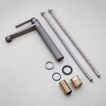 Set gun metal hoog model wastafelkraan