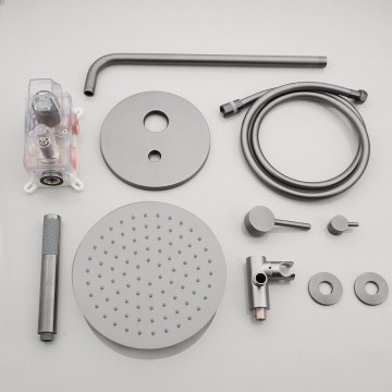 Set gun metal inbouwdouche