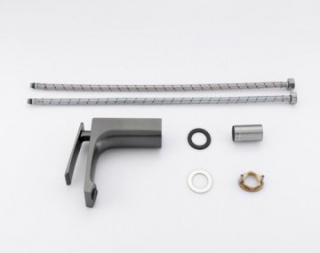 Set gun metal wastafelkraan 0