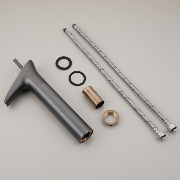 Set gun metal watervalkraan