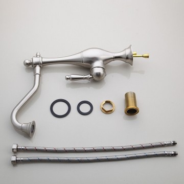 Set hoge geborsteld nikkel mengkraan