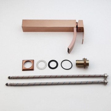 Set hoge rose goudkleurige mengkraan