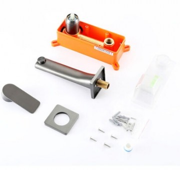 Set inbouw wandkraan gun metal