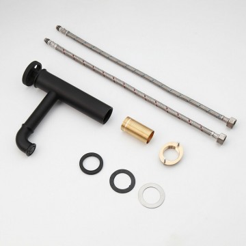 Set industriele wastafelkraan zwart