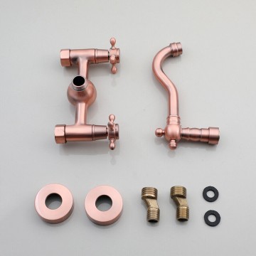 Set koperkleurige wastafelkraan 0