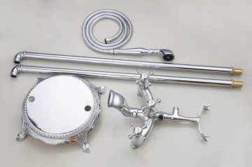 Set landelijke chroom vrijstaande badkraan