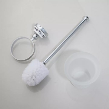 Set landelijke wc borstel houder chroom