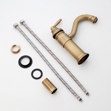 Set nostalgisch bronzen wastafel mengkraan