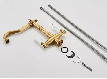 Set nostalgische bronskleurige mengkraan 0