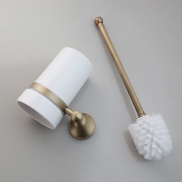 Set nostalgische bronskleurige wc borstel