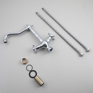 Set nostalgische chroom kraan