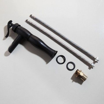 Set olie bronzen wastafelkraan met open uitloop