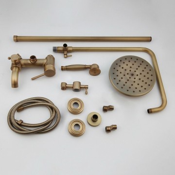 Set regendouche landelijke stijl bronskleurig