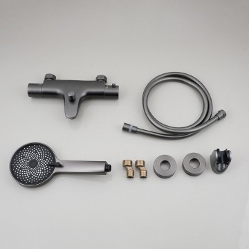 Set thermostatische gun metal badkraan