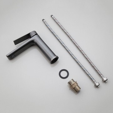 Set wastafelkraan badkamerkraan gun metal