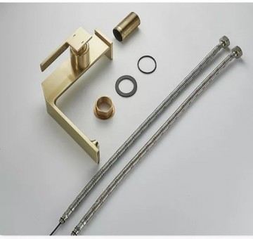 Set wastafelkraan geborsteld goud