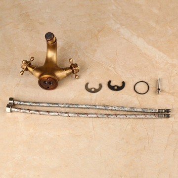 Set wastafelkraan mengkraan brons