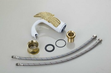 Set witte gouden wastafelkraan