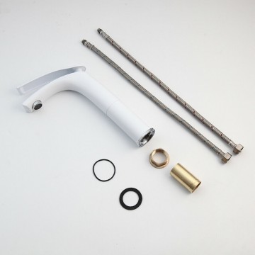 Set witte stijlvolle wastafelkraan