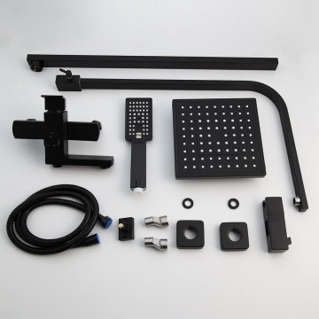 Set zwarte opbouw regendouche