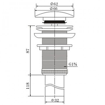 Luxe brons pop-up afvoer click afvoer met overloop voorzien van een bloemendesign
