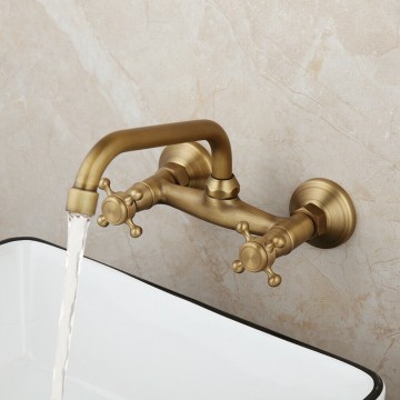 Stijlvolle bronzen wastafelkraan