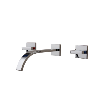 Stijlvolle chroom muurkraan 2 hendels