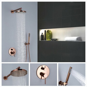 Stijlvolle inbouw douche rose goud