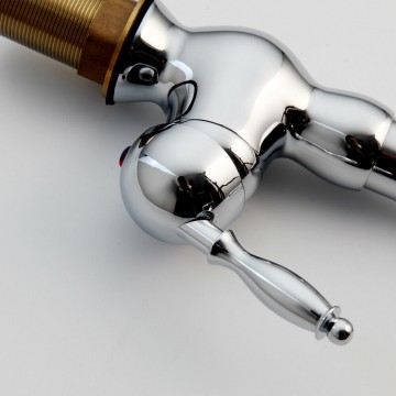 Stijlvolle landelijke chroom meng kraan 0