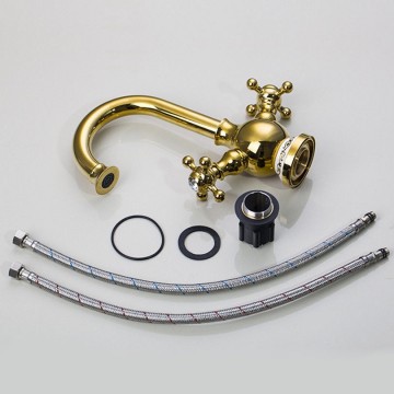 Stijlvolle wastafelkraan goud