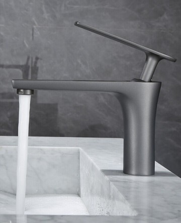 Stijlvolle wastafelkraan gun metal